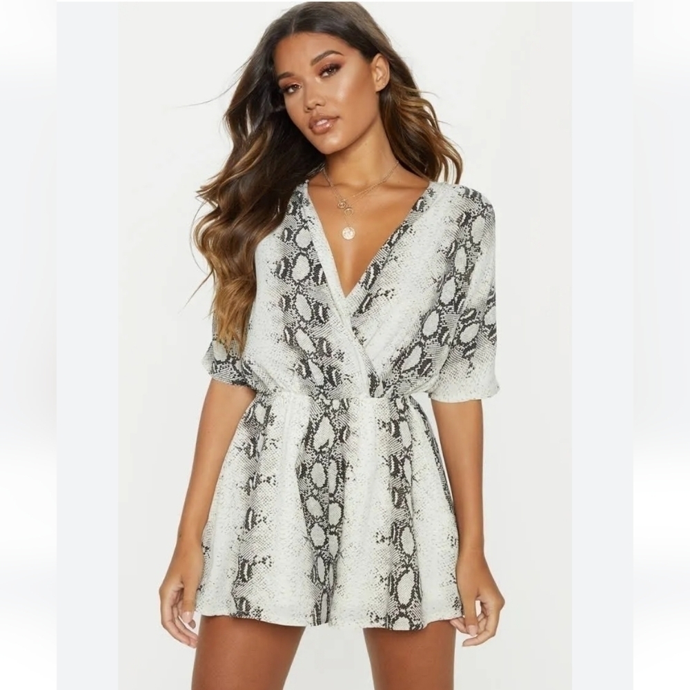 Pretty Little Thing Snakeskin Print Romper 6